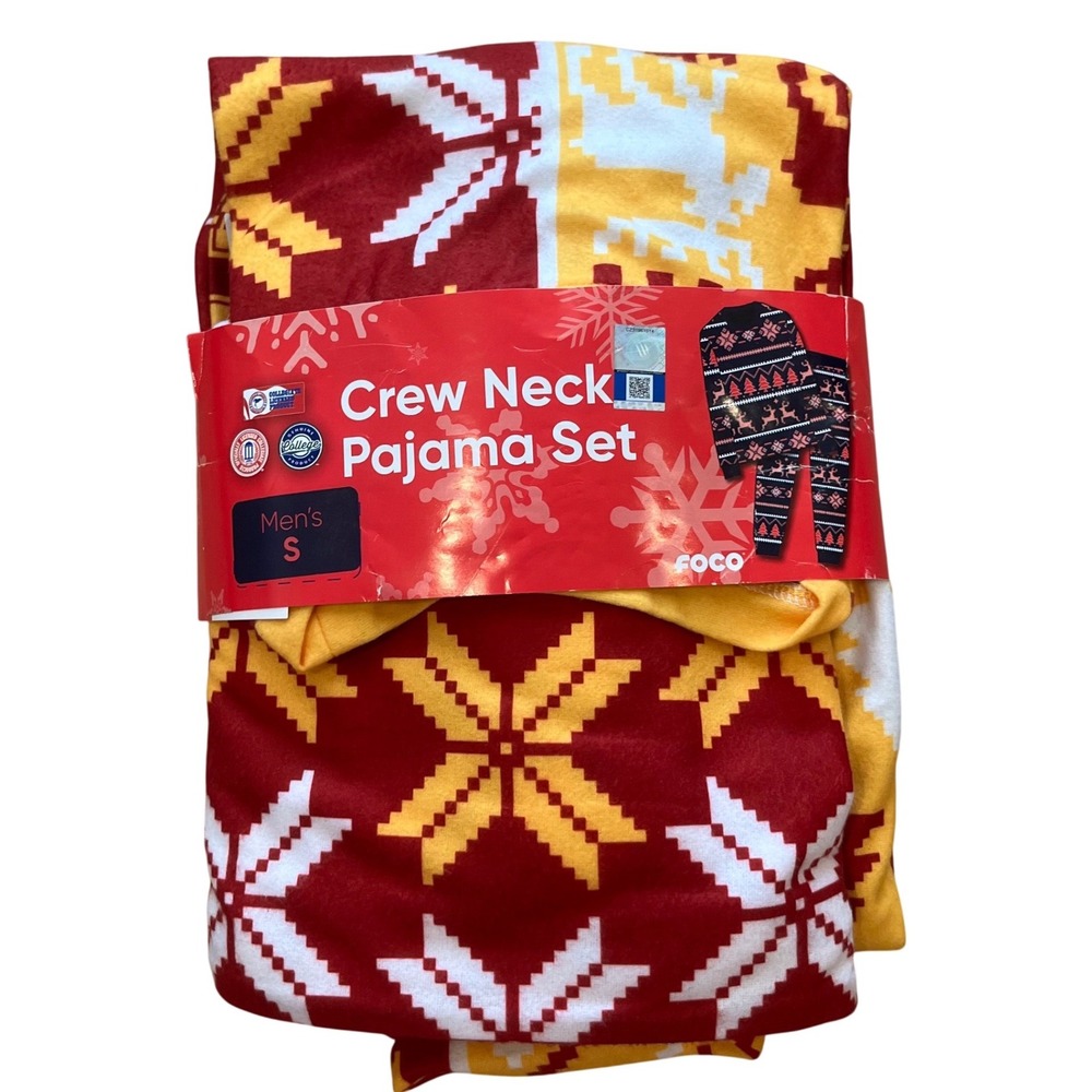 FOCO‎ Mens Iowa State Cyclones Pajama Set Red Yellow Fair Isle Small NWT